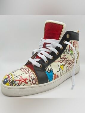 Christian Louboutin Louis Flat High Top | Loubitag Graffiti Patent | EU 42.5